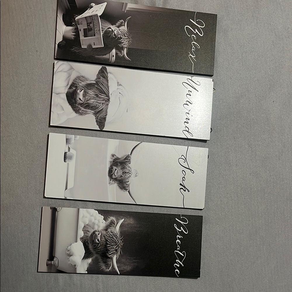 Black and White Cow Wall Art Set